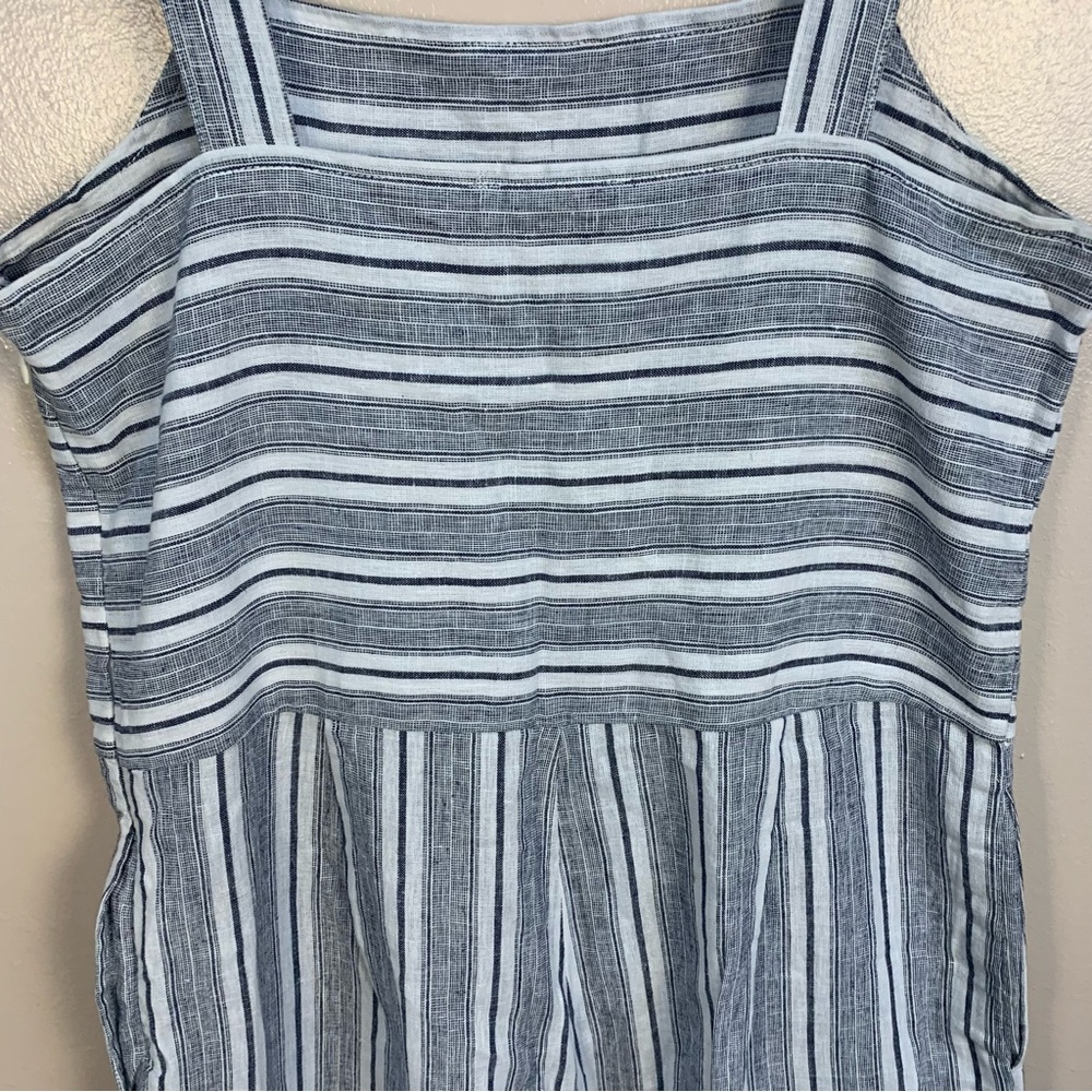 Beachlunchlounge Striped Linen Blend Wide Leg Cropped Jumpsuit - Picture 7 of 10